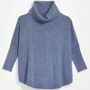 LOFT Plus Flecked Shirttail Poncho Sweater